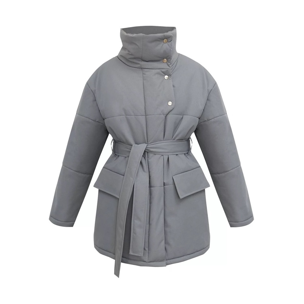 Beautiful warm quilted coat with belt. size S